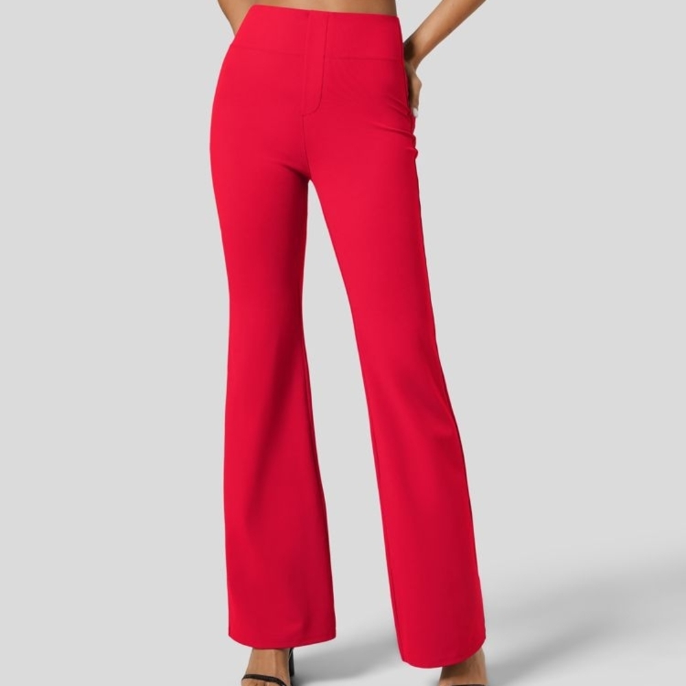 HALARA Vibrant Red Flare Pants